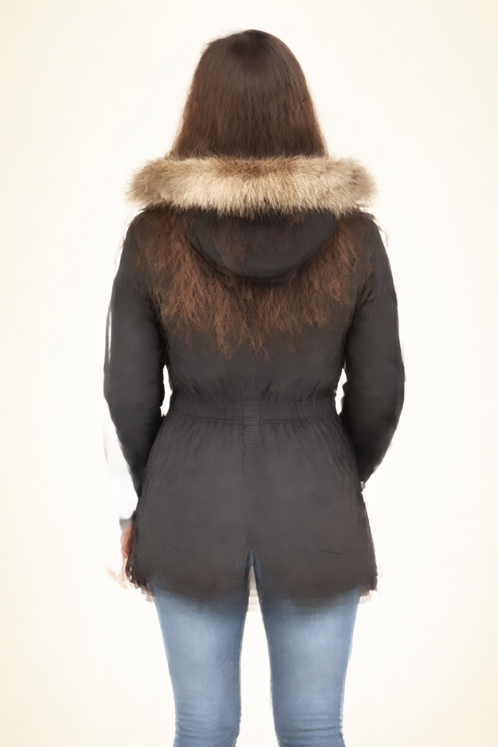 Ladies Grey Winter Coat (M)