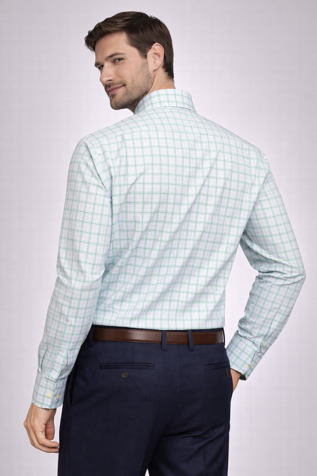 Men's Green Formal Shirt (S)