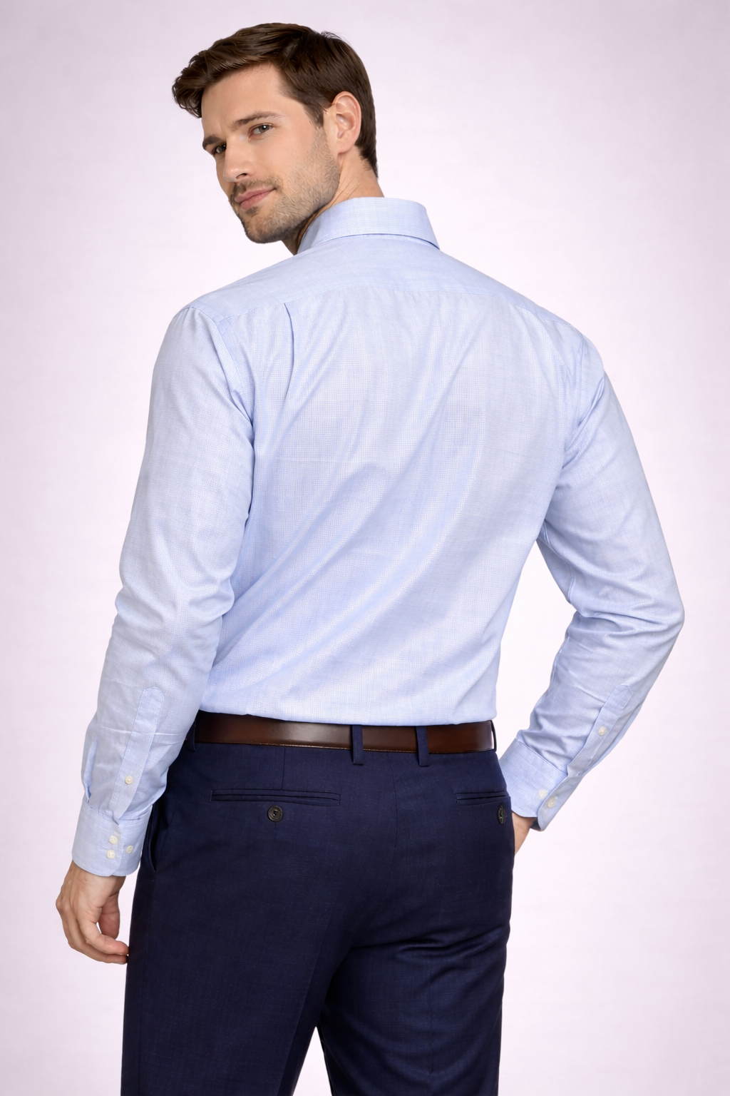 Men's Light Blue Formal Shirt (XL)