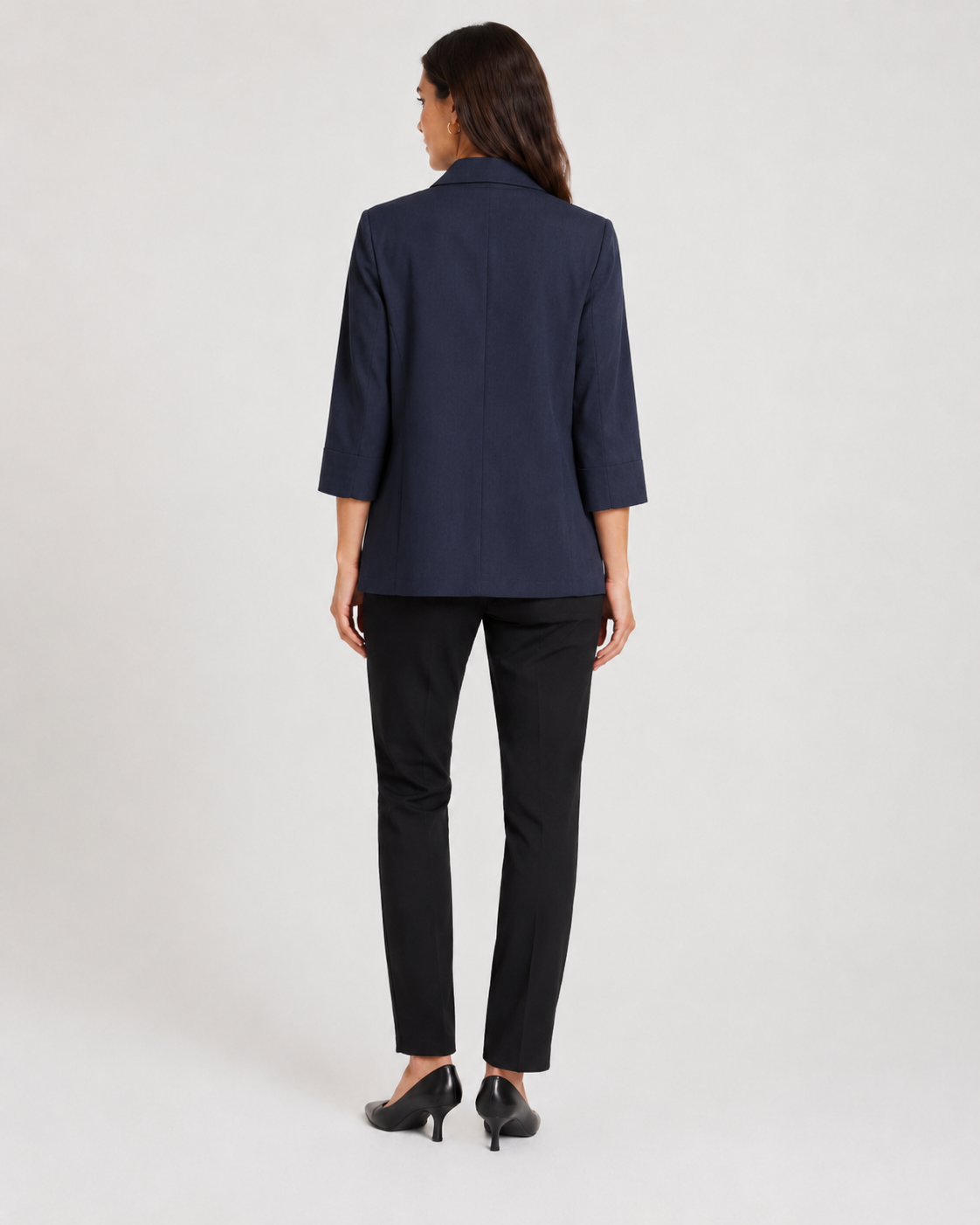 Ladies Three Quater Navy Jacket by Woolworths (XL)