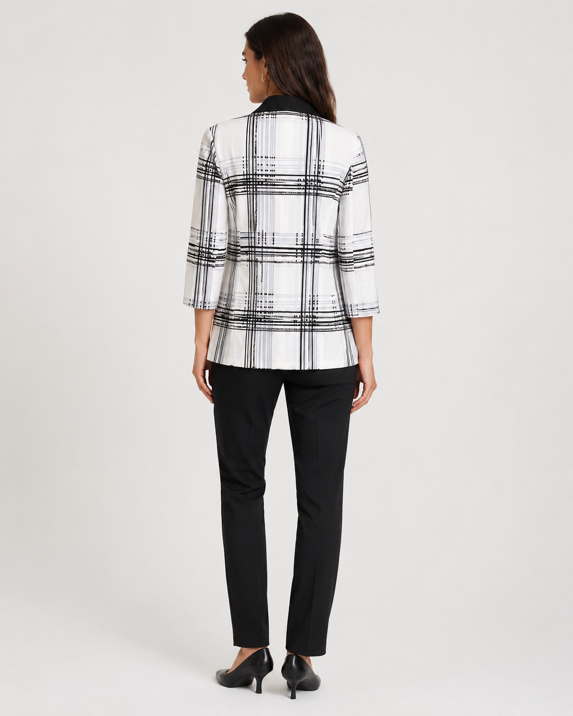 Ladies Three Quater Black and White Jacket by Contempo (L)