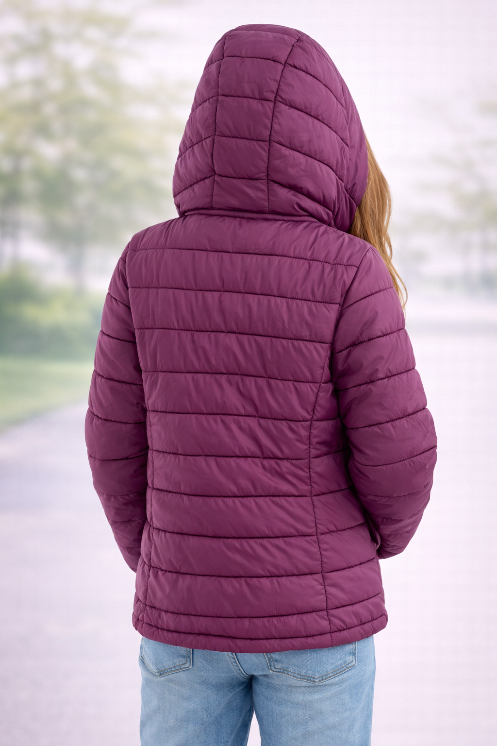 Girls Purple Puffer Jacket from Pink Angel (10-11yrs)