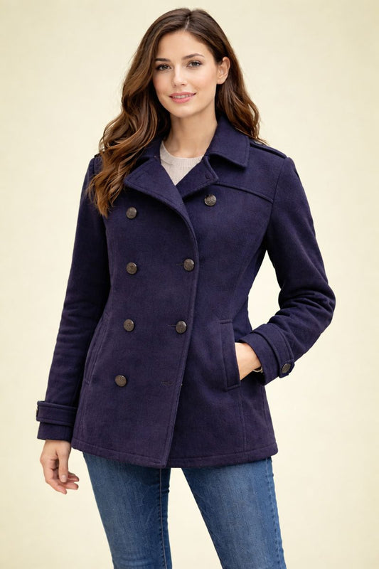 Ladies Navy Winters Coat (M)