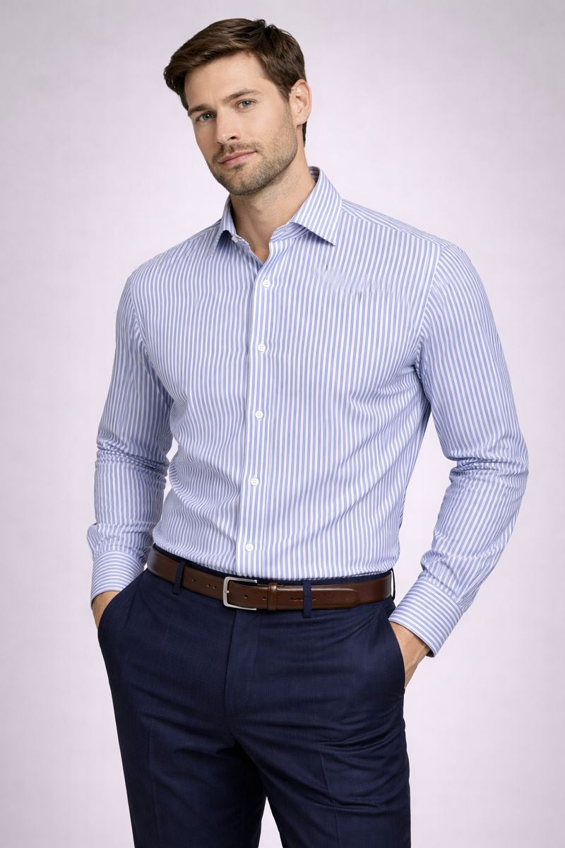 Men's Light Blue Formal Shirt (L)