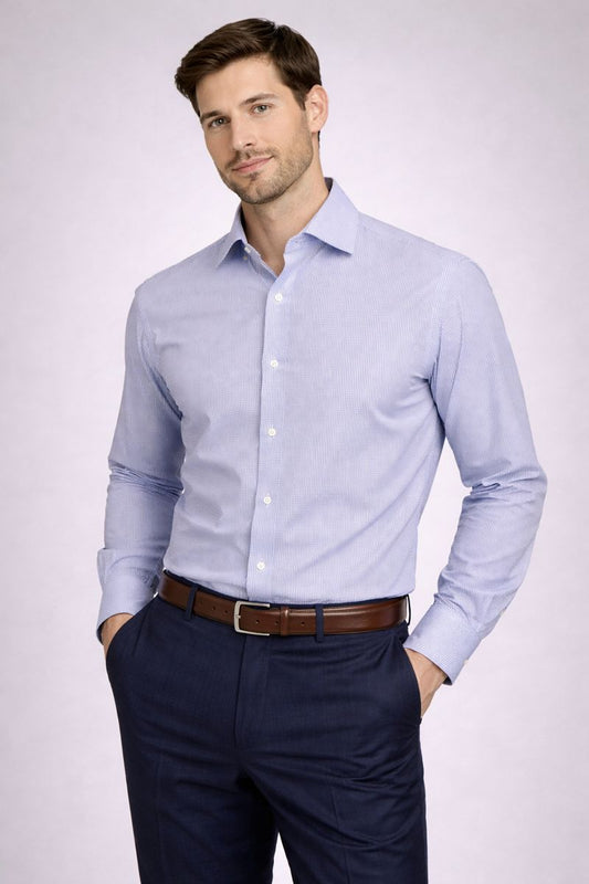 Men's Light Blue Formal Shirt (L)