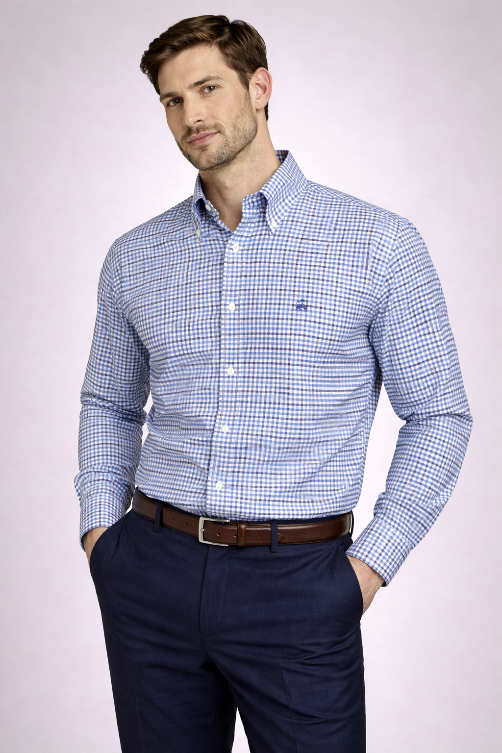 Men's Light Blue Formal Shirt (L)