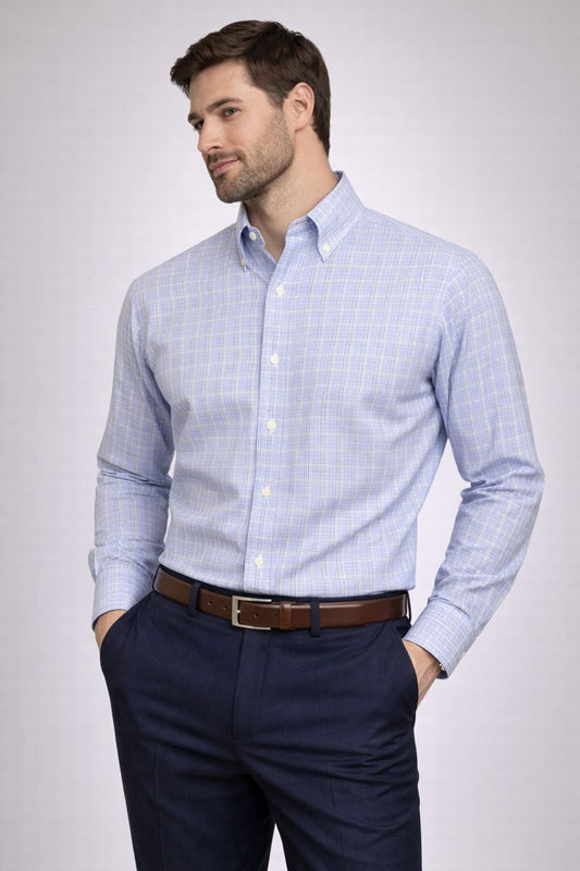 Men's Light Blue Formal Shirt (L)