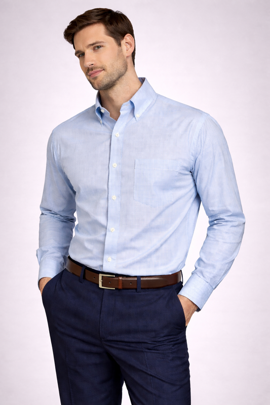 Men's Light Blue Formal Shirt (XL)