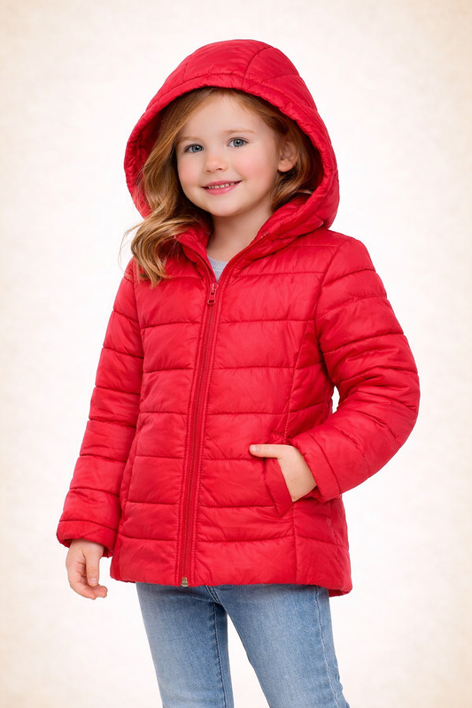 Girls Red Puffer Jacket from Firefly (3-4yr)