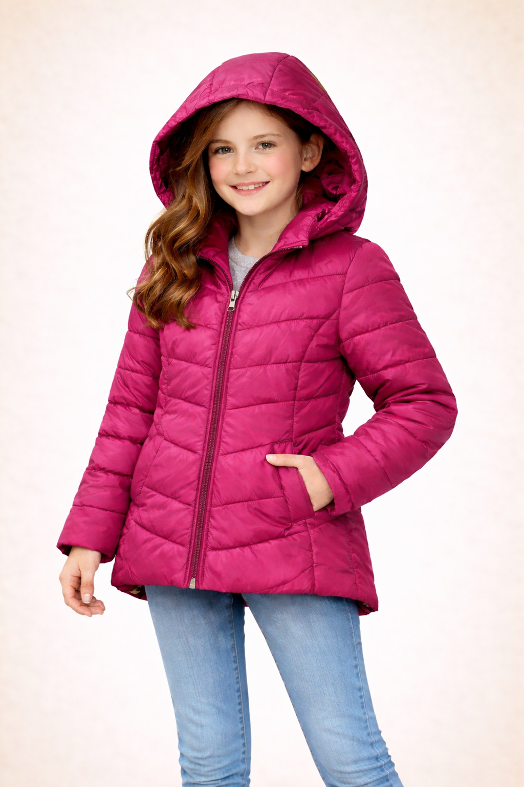 Girls Maroon Winters Puffer Jacket (9-10yr)