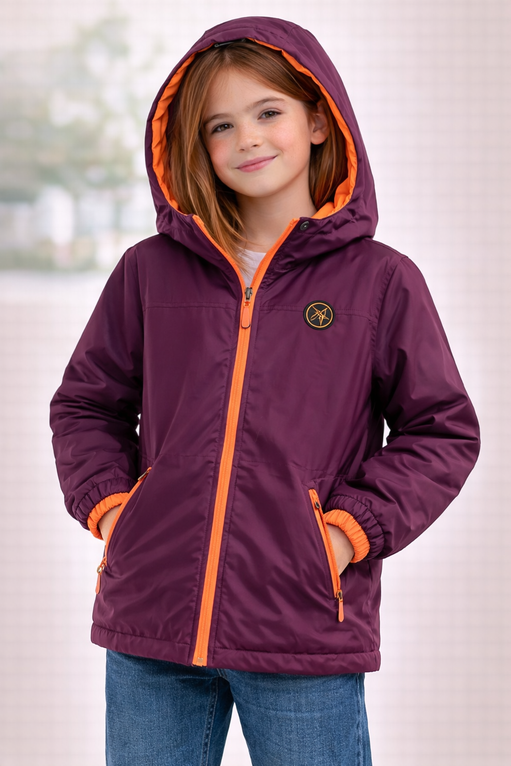 Girls Purple and Orange Winter Jacket from Crivit (10-11yrs)