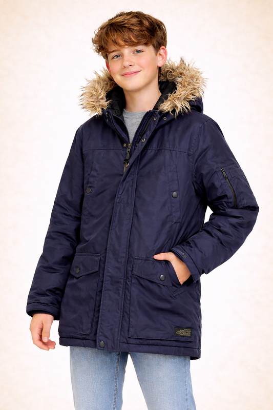 Boys Navy Winter Jacket from Urban & Street (13-14yr)
