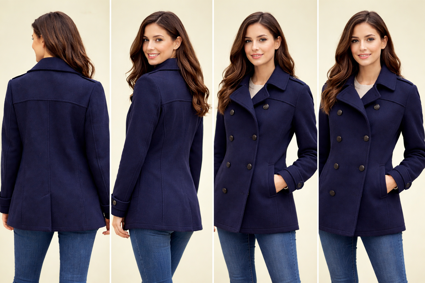 Ladies Navy Winters Coat (M)