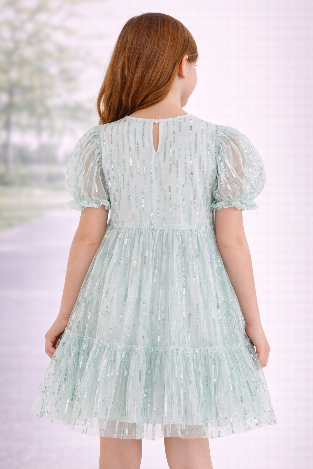 Girls green sequence summer dress from Woolworths (8yrs)